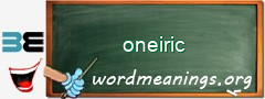 WordMeaning blackboard for oneiric